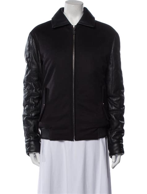 versace collection leather bomber jacket